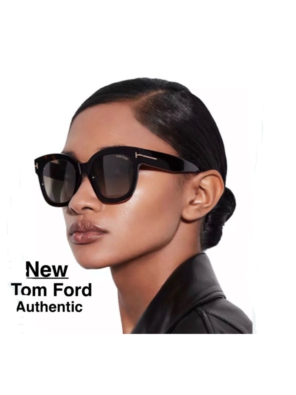 New Tom Ford POLARIZED Beatrix-02 TF613 01D POLARIZED 52022 Black Sunglasses